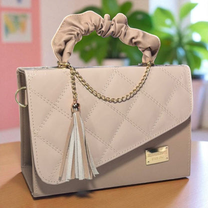 Bolsa de dama CASSANDRA pastel multicolor elegante con asa fruncida y tassel moderno