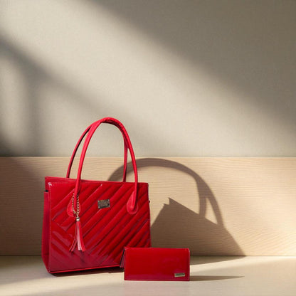 Bolsa de dama OLGA metálica elegante color oro rosa con haza larga hombro