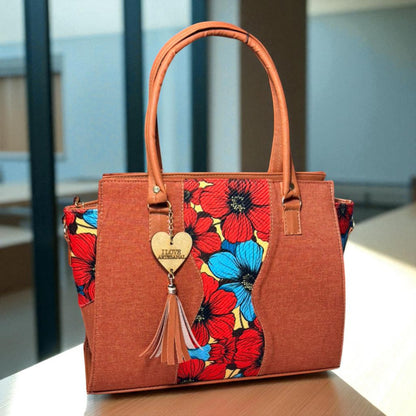 Bolsa artesanal MARIA rosa con flores bordadas, elegante, moderna, ideal para revender