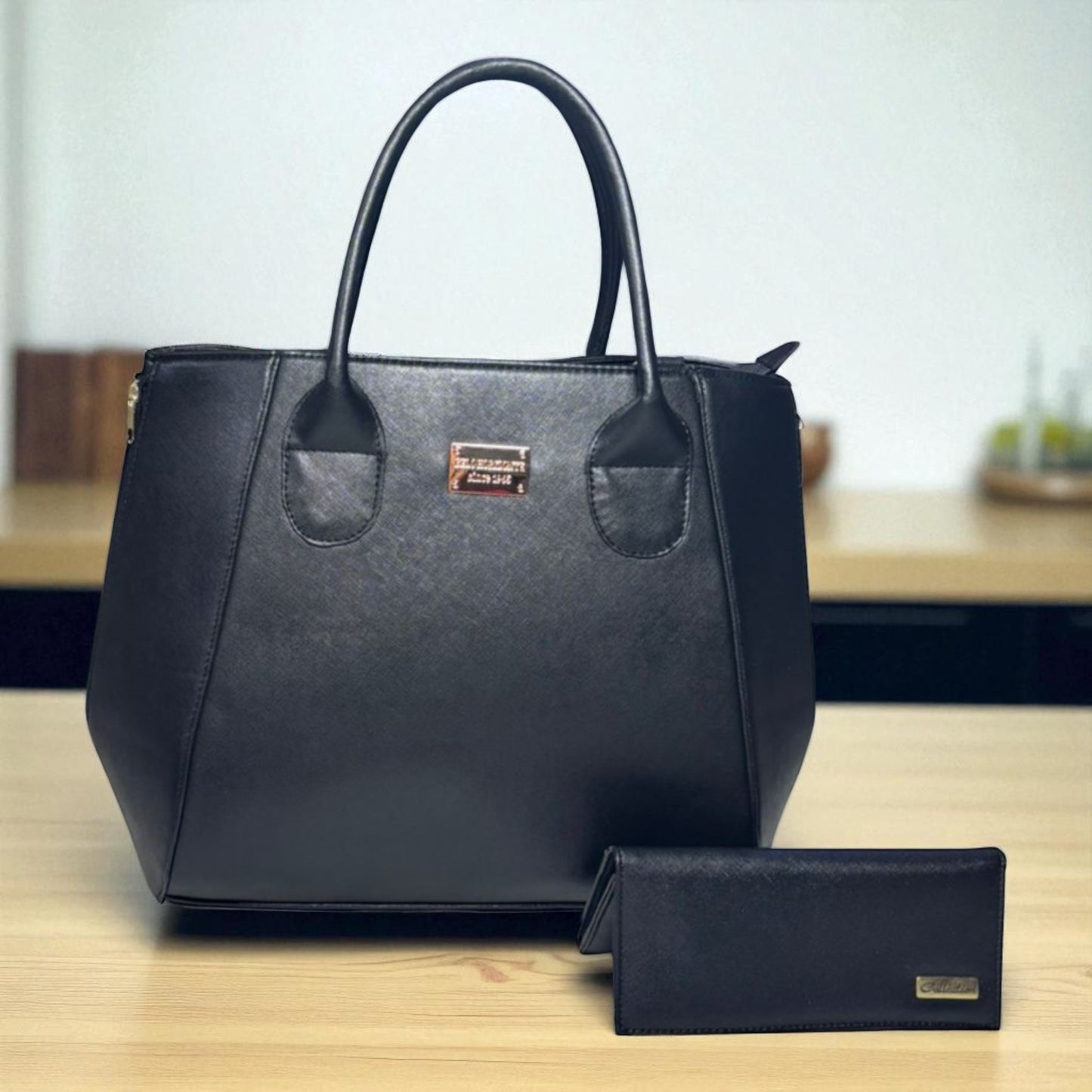 Bolsa de dama LILA elegante beige con negro, grande, moderna, resistente, ideal regalo