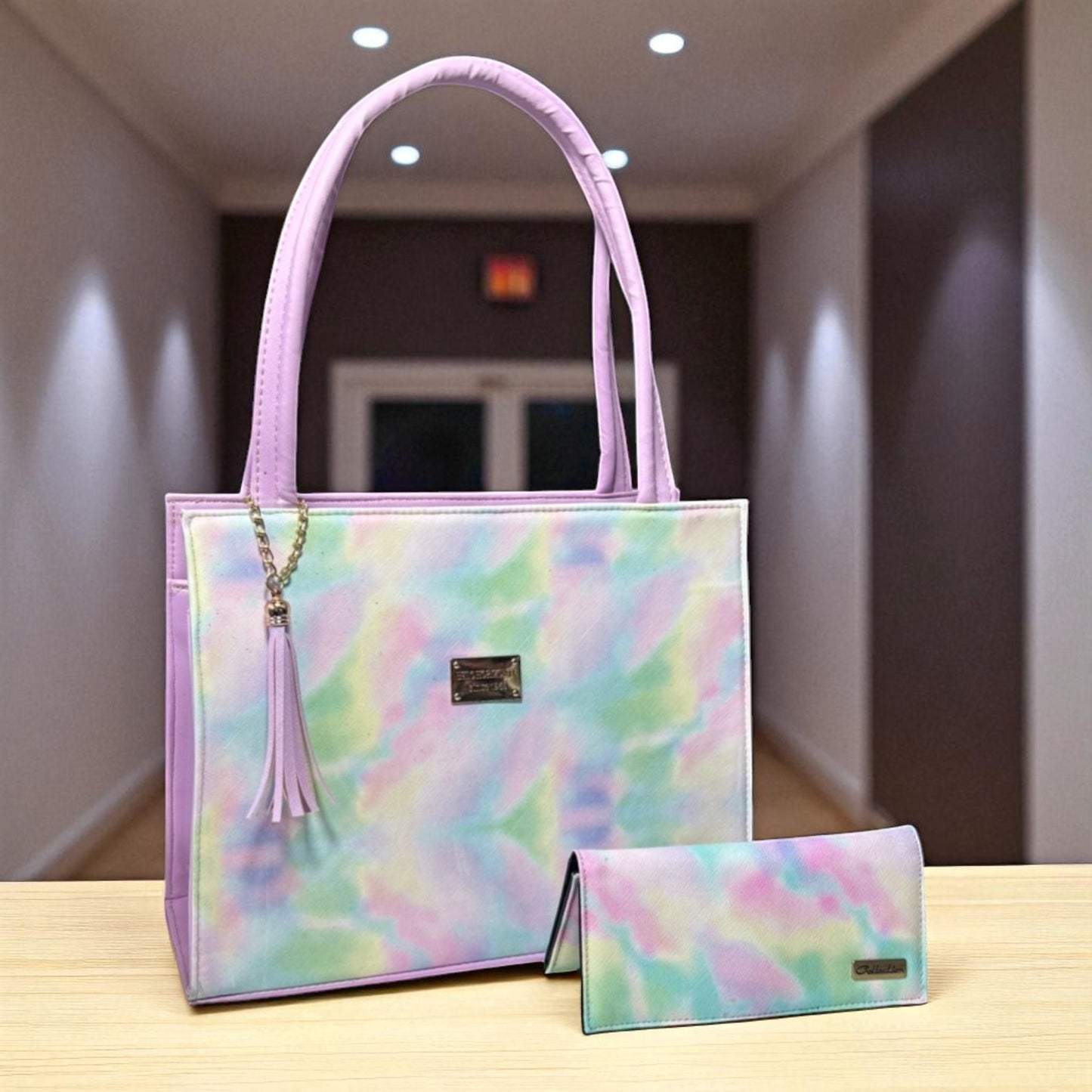 Bolsa blanca TITA elegante con estrellas holográficas, cartera a juego, ideal regalo