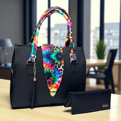 Bolsa artesanal ENRIQUETA fucsia con detalles bordados coloridos, elegante y práctica para dama