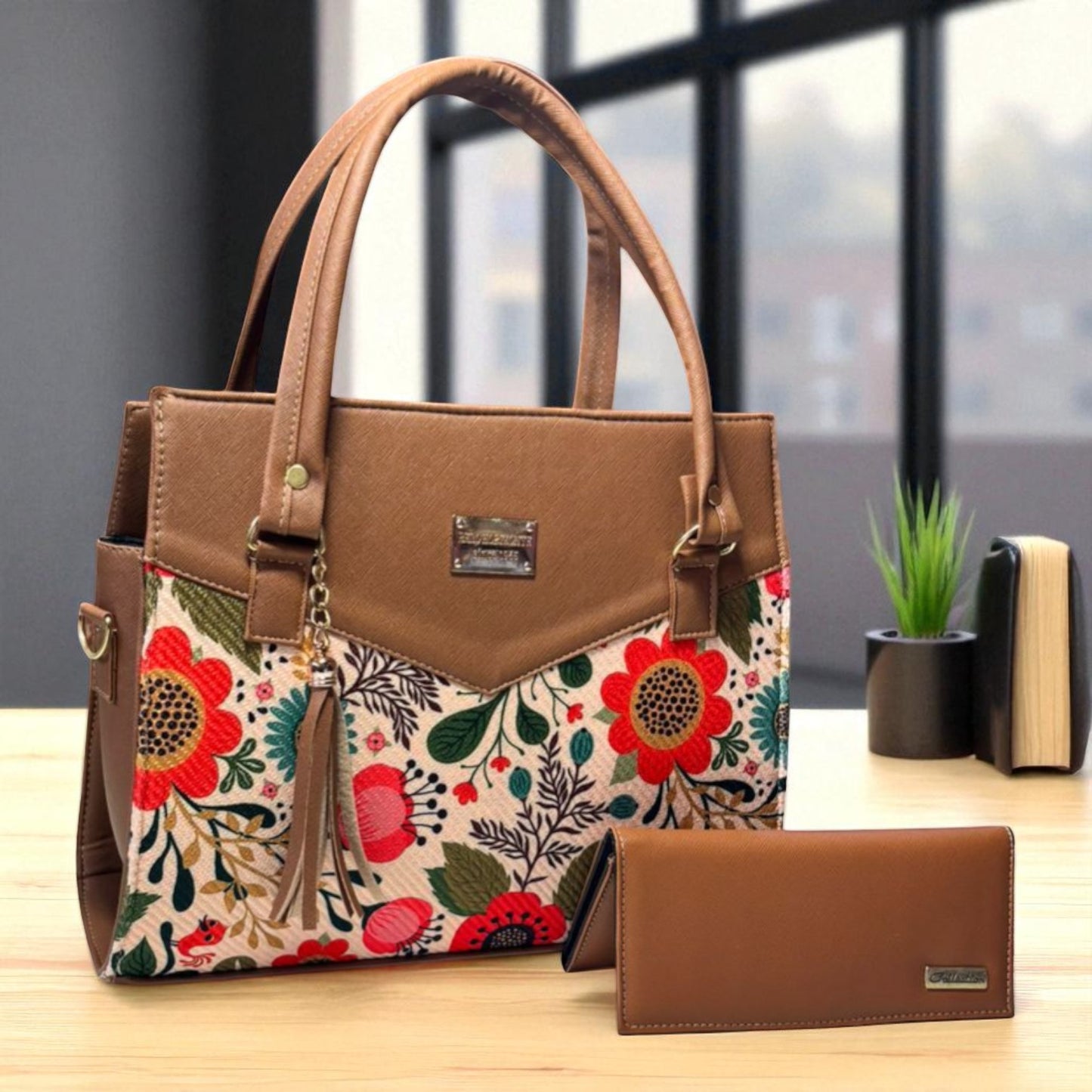 Bolsa artesanal CARMELITA negra con flores coloridas grandes, elegante, amplia e ideal revender