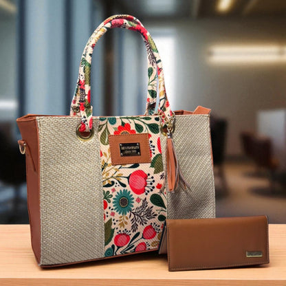 Bolsa artesanal ADALETH grande mujer elegante asas bordadas colores vivos ideal revender