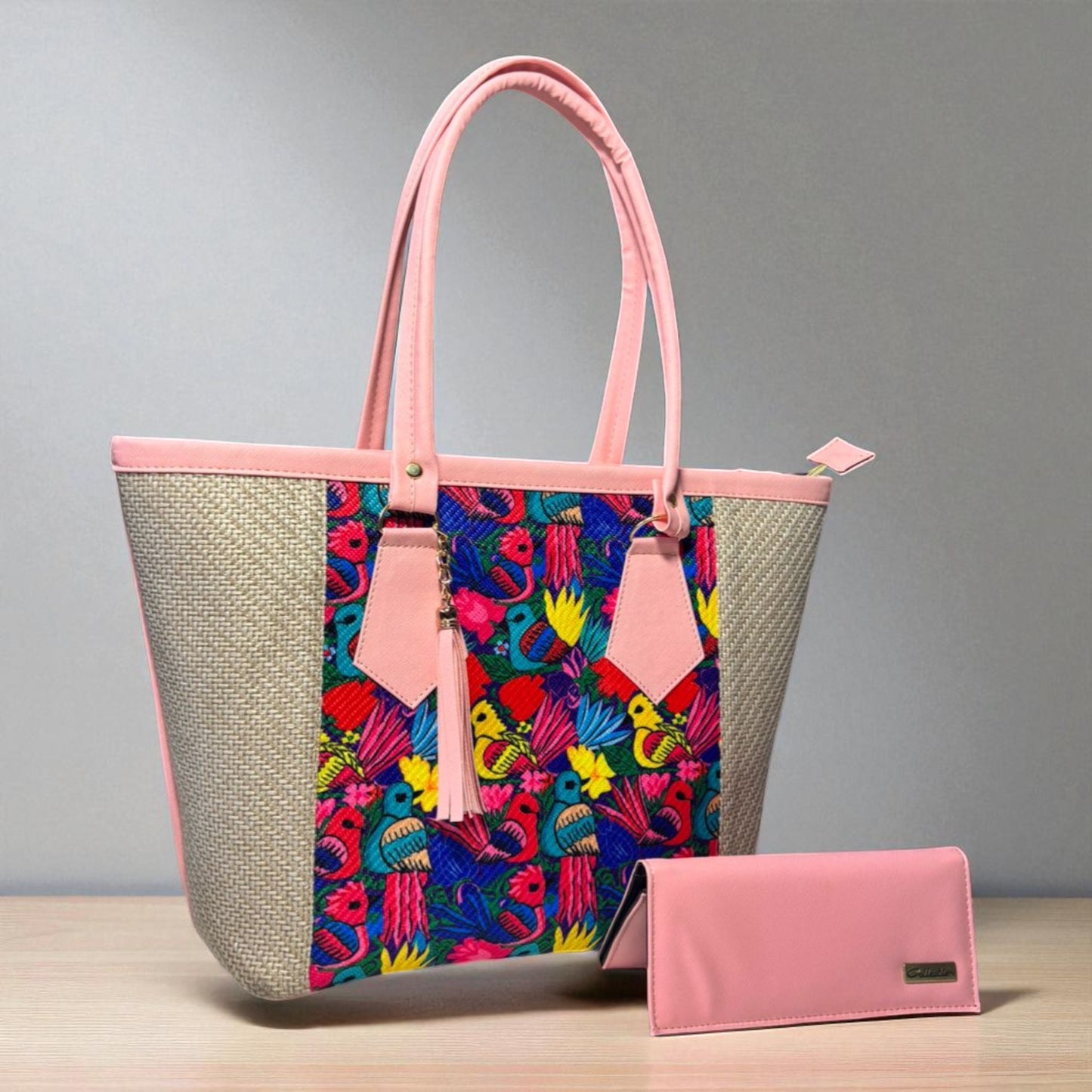 Bolsa artesanal YAMILETH verde con flores bordadas, elegante, espaciosa, ideal para revender 🌿👜