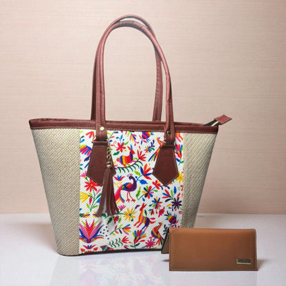 Bolsa artesanal YAMILETH verde con flores bordadas, elegante, espaciosa, ideal para revender 🌿👜