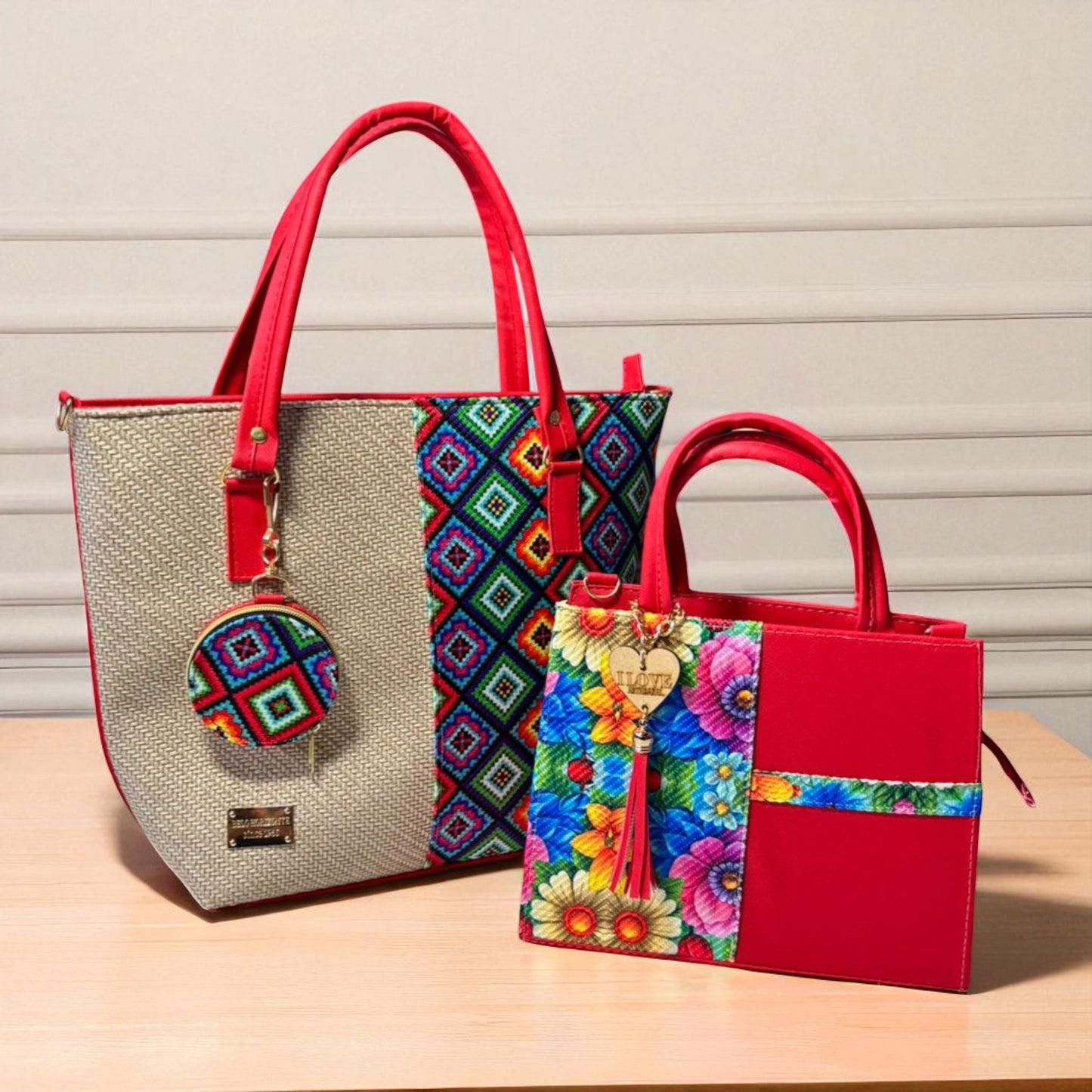 Dúo de bolsas de material sintetico alta caludad mamá e hija