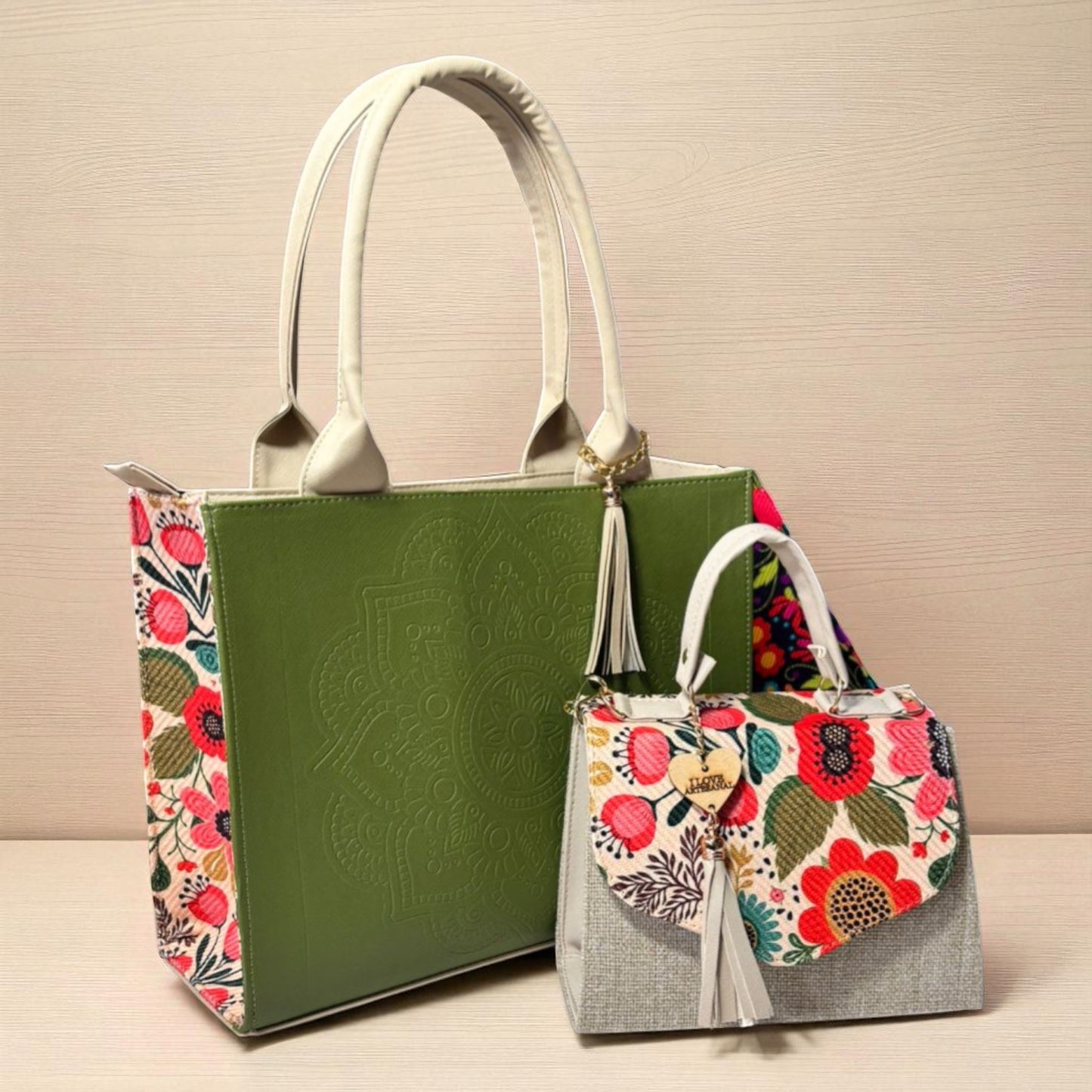 Dúo de bolsas sintéticas de alta calidad  mamá hija