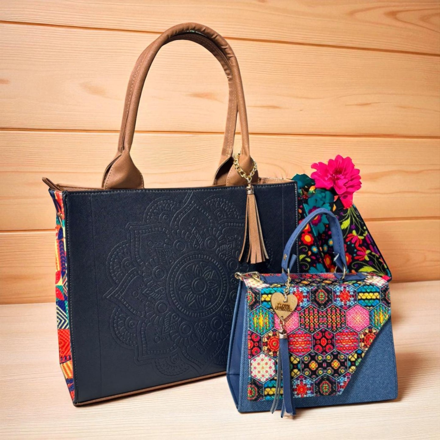 Dúo de bolsas sintéticas de alta calidad  mamá hija