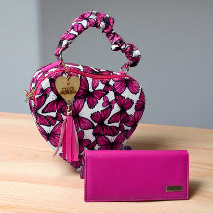 Bolsa corazón artesanal azul blanco mujer elegante moderna juvenil tendencia ideal regalo Erika