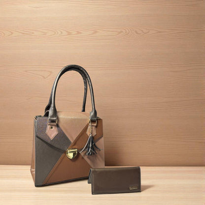 Bolsa de dama EMMA elegante geométrica negro beige blanco