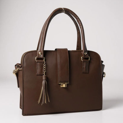 Bolsa JUANA elegante mujer cuero vegano negro con asas resistentes y cierre seguro