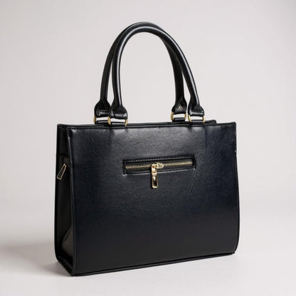 Bolsa de dama Catalina elegante lujo moderna grande cuero vegano premium negra