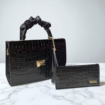 Bolsa holográfica de dama SANDY elegante con asa fruncida y diseño moderno