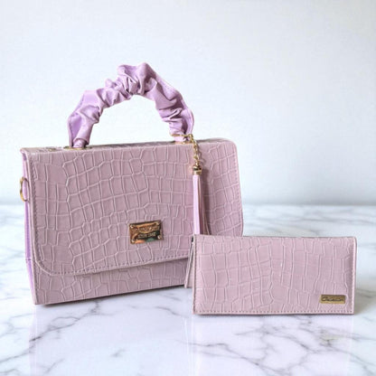 Bolsa holográfica de dama SANDY elegante con asa fruncida y diseño moderno