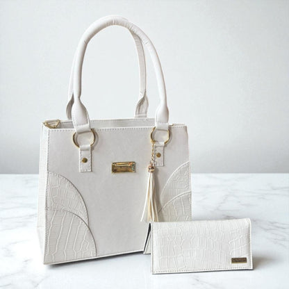 Bolsa PAULINA café elegante con cartera croco incluida, ideal para dama revendedora