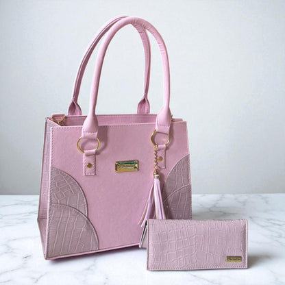 Bolsa PAULINA café elegante con cartera croco incluida, ideal para dama revendedora