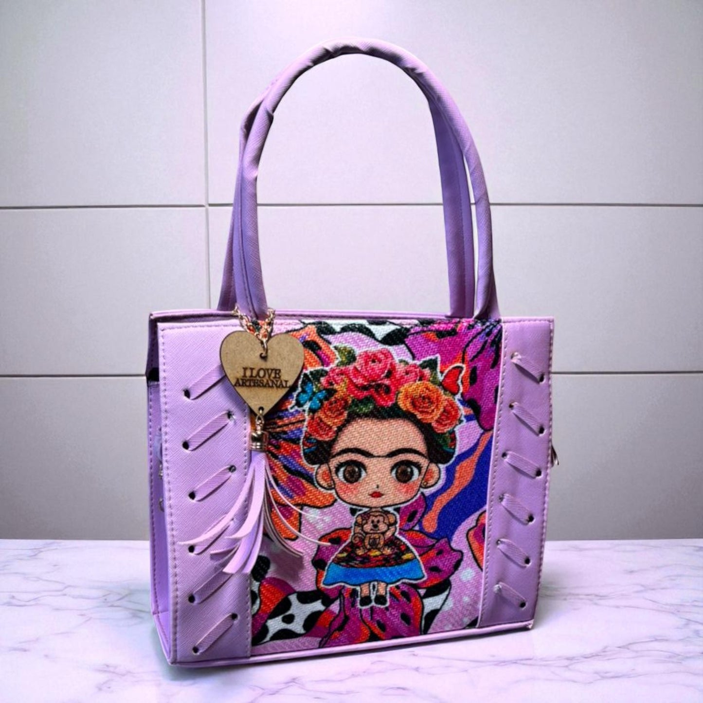 Bolsa de dama Ximena artesanal mexicana colores vivos sintética alta calidad duradera