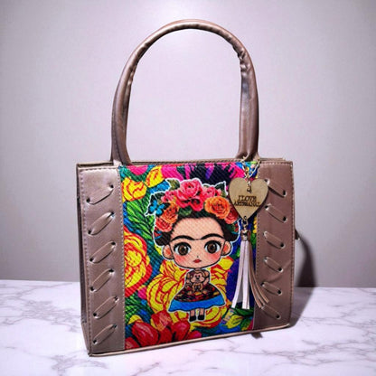 Bolsa de dama Ximena artesanal mexicana colores vivos sintética alta calidad duradera