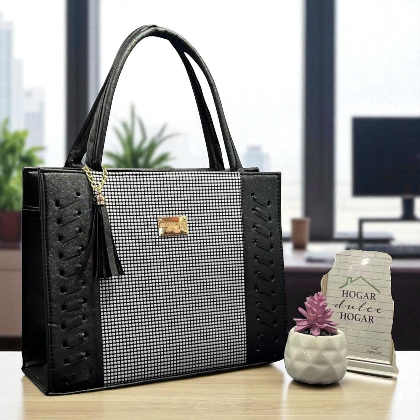 Bolsa FABIOLA elegante mujer diseño croco azul café blanco, ideal para revender