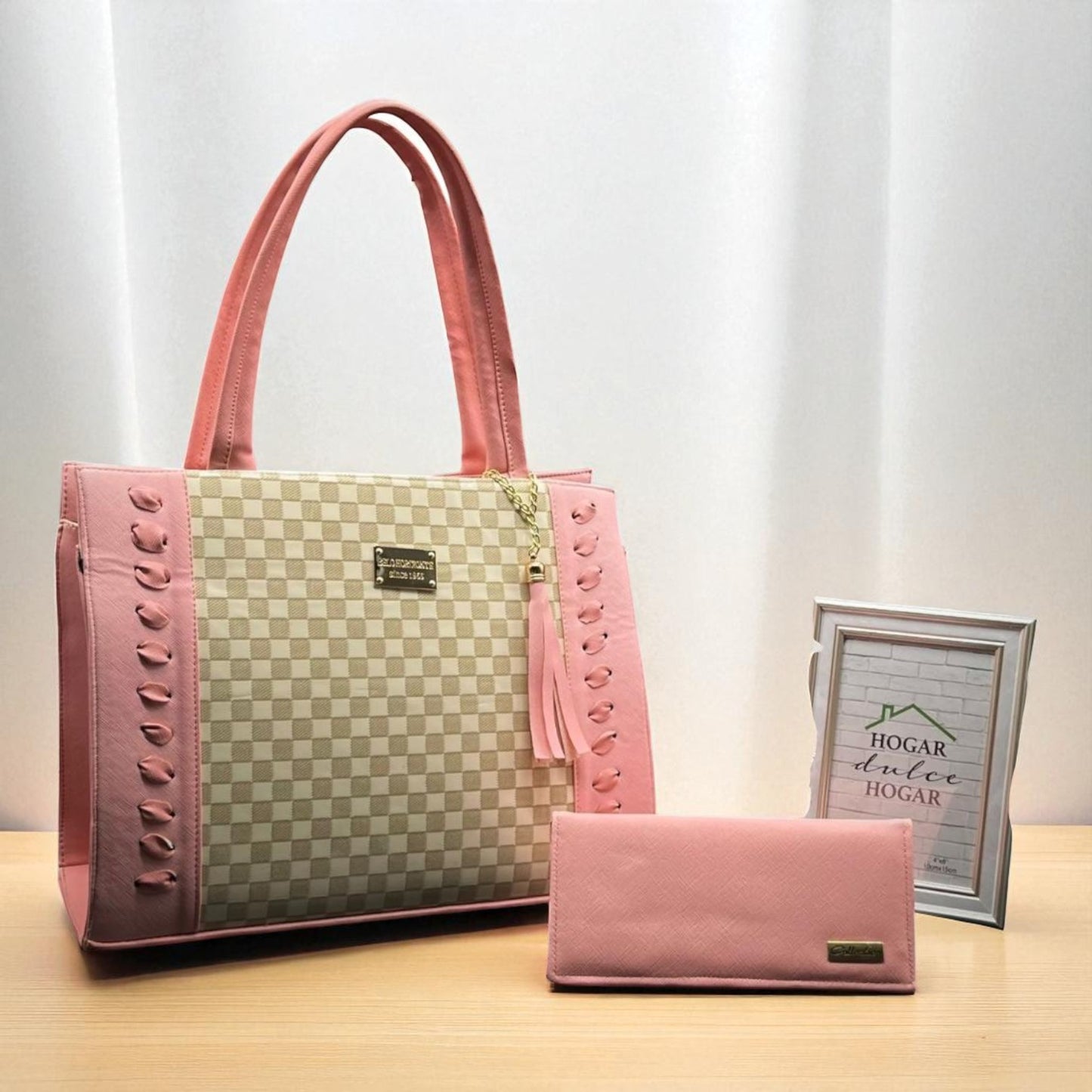 Bolsa FABIOLA elegante mujer diseño croco azul café blanco, ideal para revender