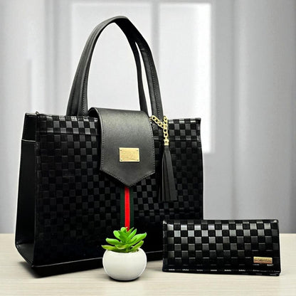 Bolsa negra BARBARA elegante para dama con diseño exclusivo, moderna, espaciosa e ideal revender