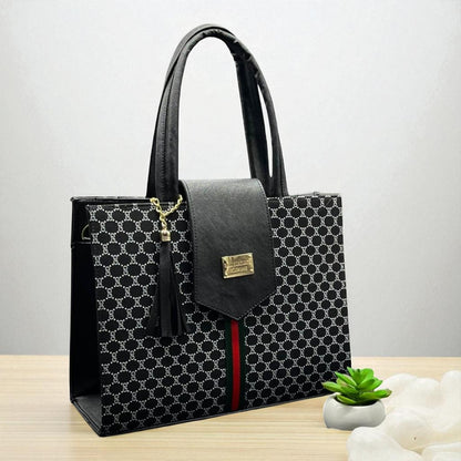 Bolsa negra BARBARA elegante para dama con diseño exclusivo, moderna, espaciosa e ideal revender