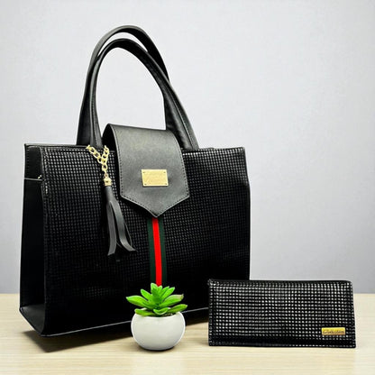 Bolsa negra BARBARA elegante para dama con diseño exclusivo, moderna, espaciosa e ideal revender