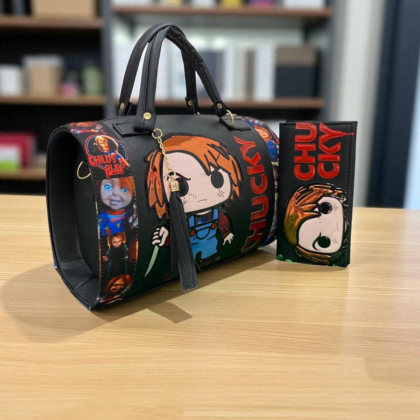 Bolsa de dama Personajes divertida moderna exclusiva morada sintética alta calidad duradera