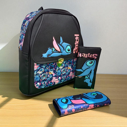 MOCHILA de dama Personajes divertida moderna exclusiva morada sintética alta calidad duradera