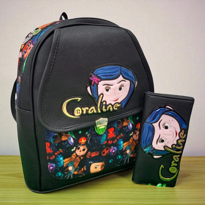 MOCHILA de dama Personajes divertida moderna exclusiva morada sintética alta calidad duradera