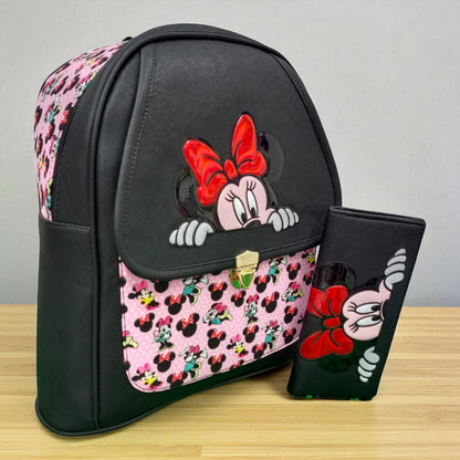 MOCHILA de dama Personajes divertida moderna exclusiva morada sintética alta calidad duradera