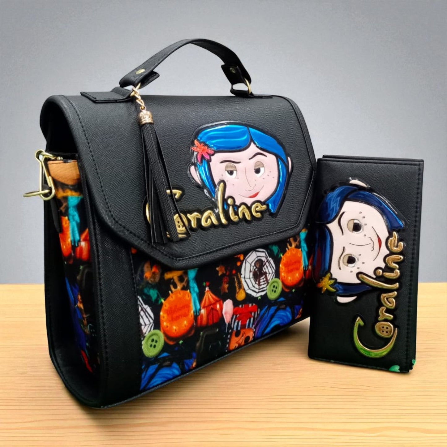 Bolsa de dama Personajes divertida moderna exclusiva morada sintética alta calidad duradera