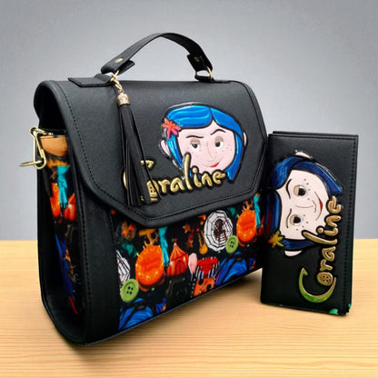 Bolsa de dama Personajes divertida moderna exclusiva morada sintética alta calidad duradera