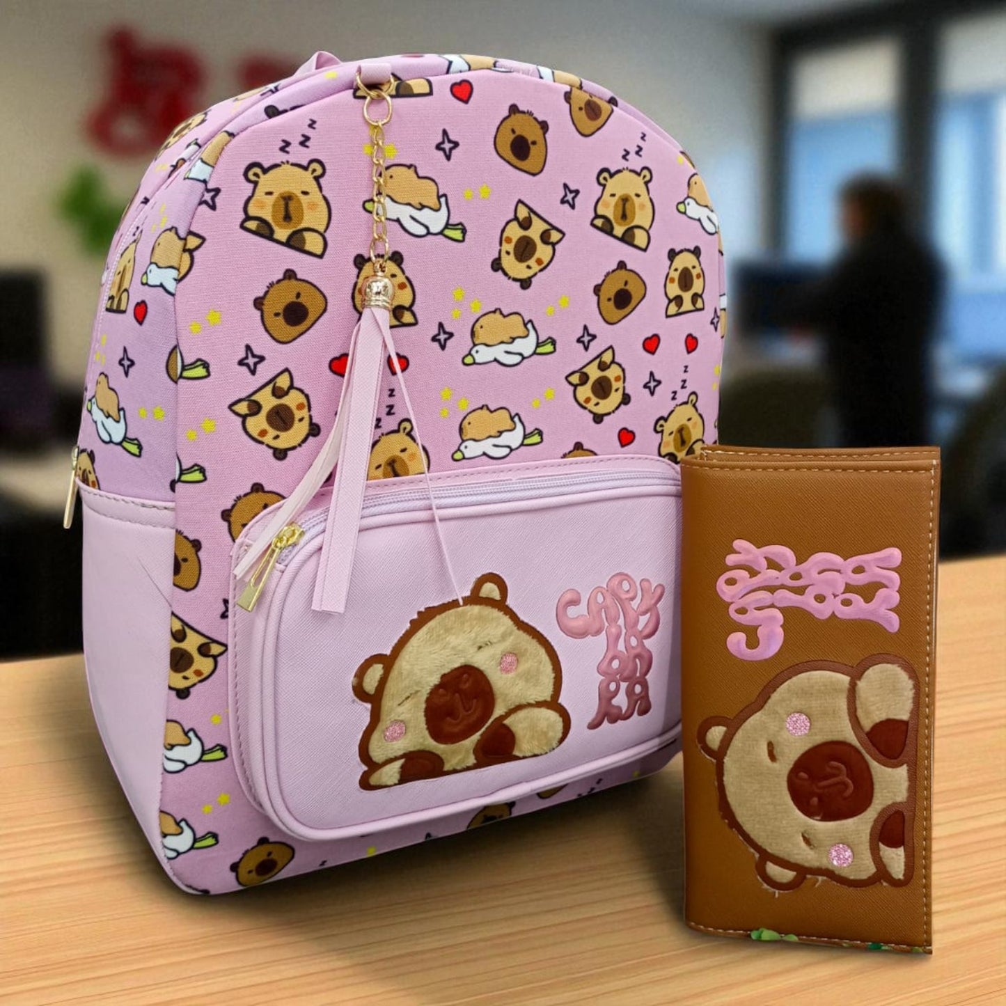 MOCHILA de dama Personajes divertida moderna exclusiva morada sintética alta calidad duradera