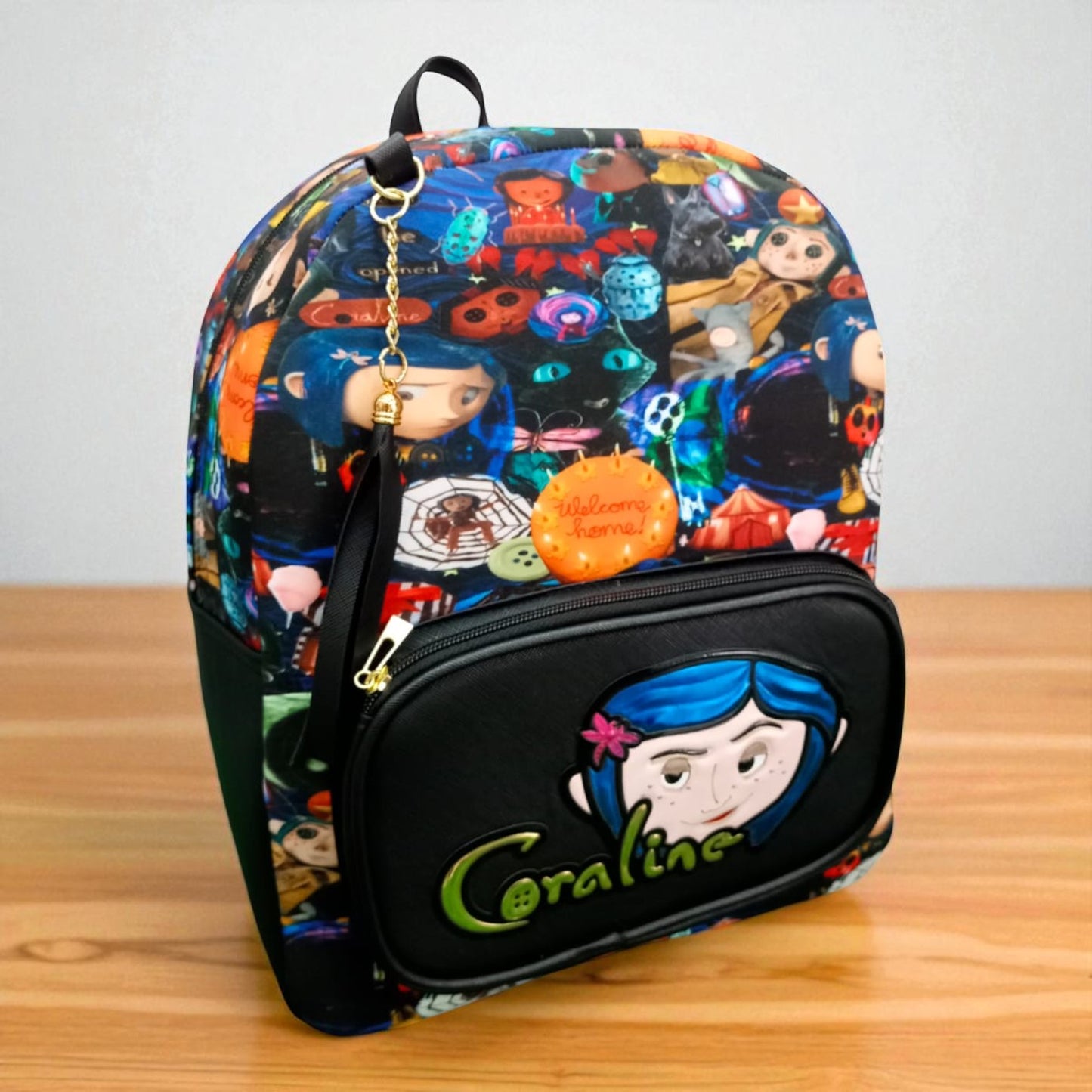 MOCHILA de dama Personajes divertida moderna exclusiva morada sintética alta calidad duradera