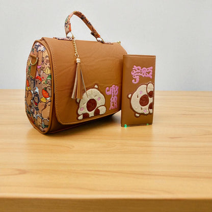 Bolsa de dama Personajes divertida moderna exclusiva morada sintética alta calidad duradera