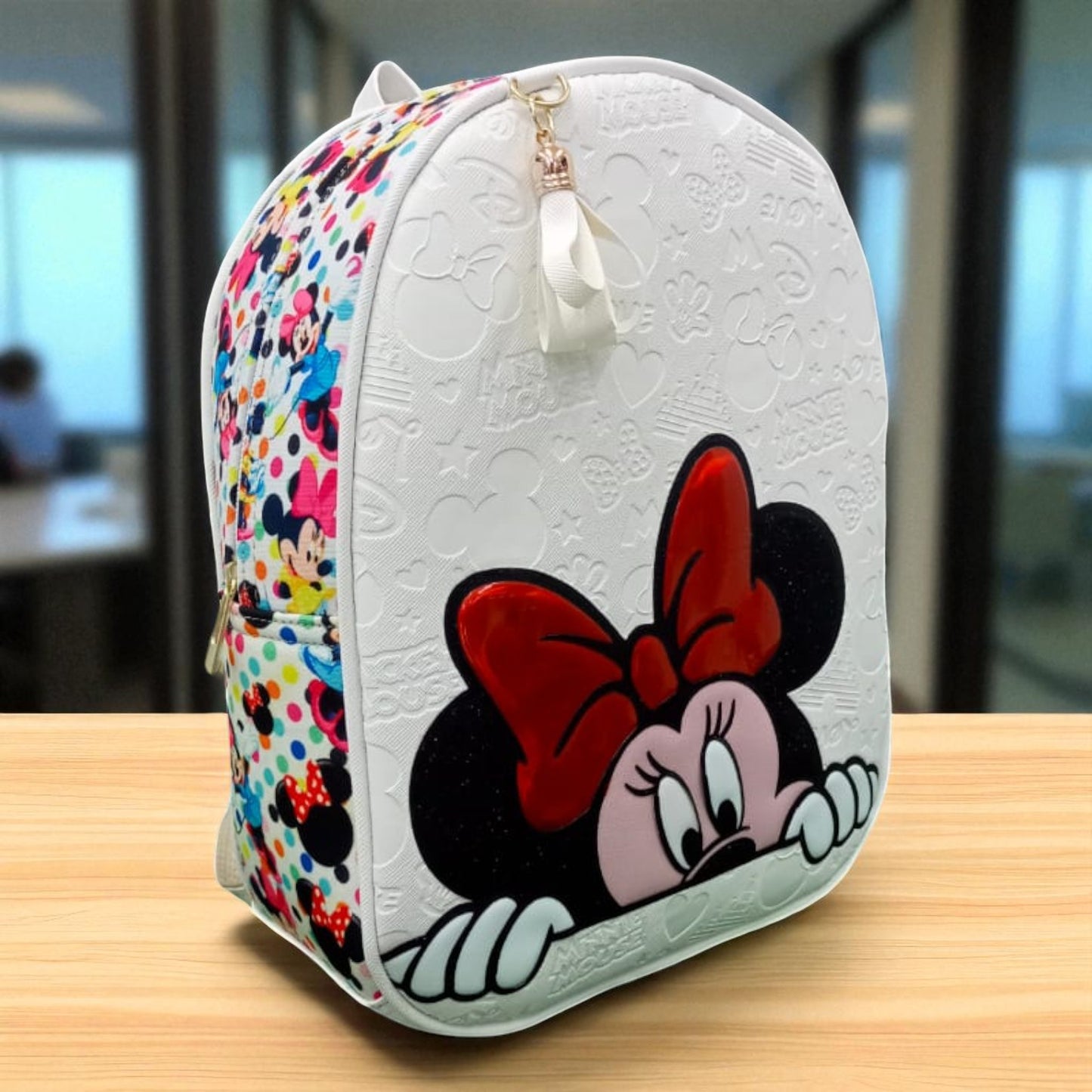 MOCHILA de dama Personajes divertida moderna exclusiva morada sintética alta calidad duradera