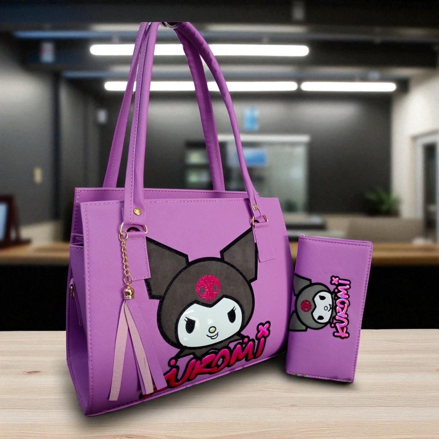 Bolsa de dama Personajes divertida moderna exclusiva morada sintética alta calidad duradera