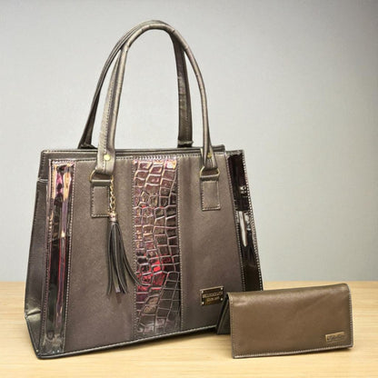 Bolsa ABRIL mujer elegante color vino sintética alta calidad