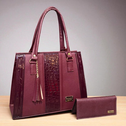 Bolsa ABRIL mujer elegante color vino sintética alta calidad