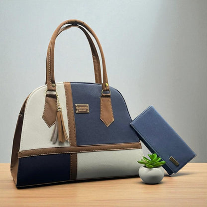 Bolsa de dama Valeria elegante moderna bicolor sintética alta calidad duradera exclusiva