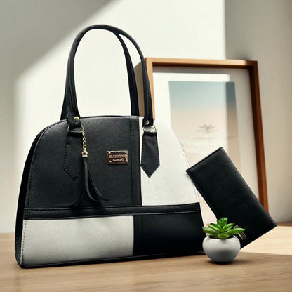 Bolsa de dama Valeria elegante moderna bicolor sintética alta calidad duradera exclusiva