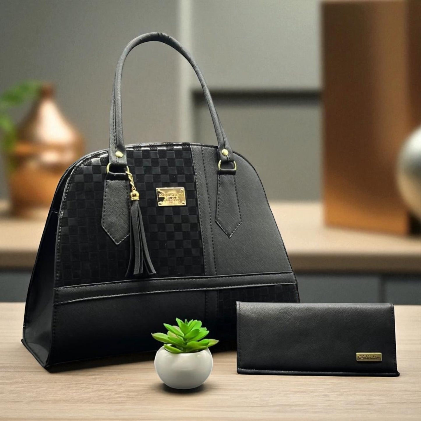 Bolsa de dama Valeria elegante moderna bicolor sintética alta calidad duradera exclusiva