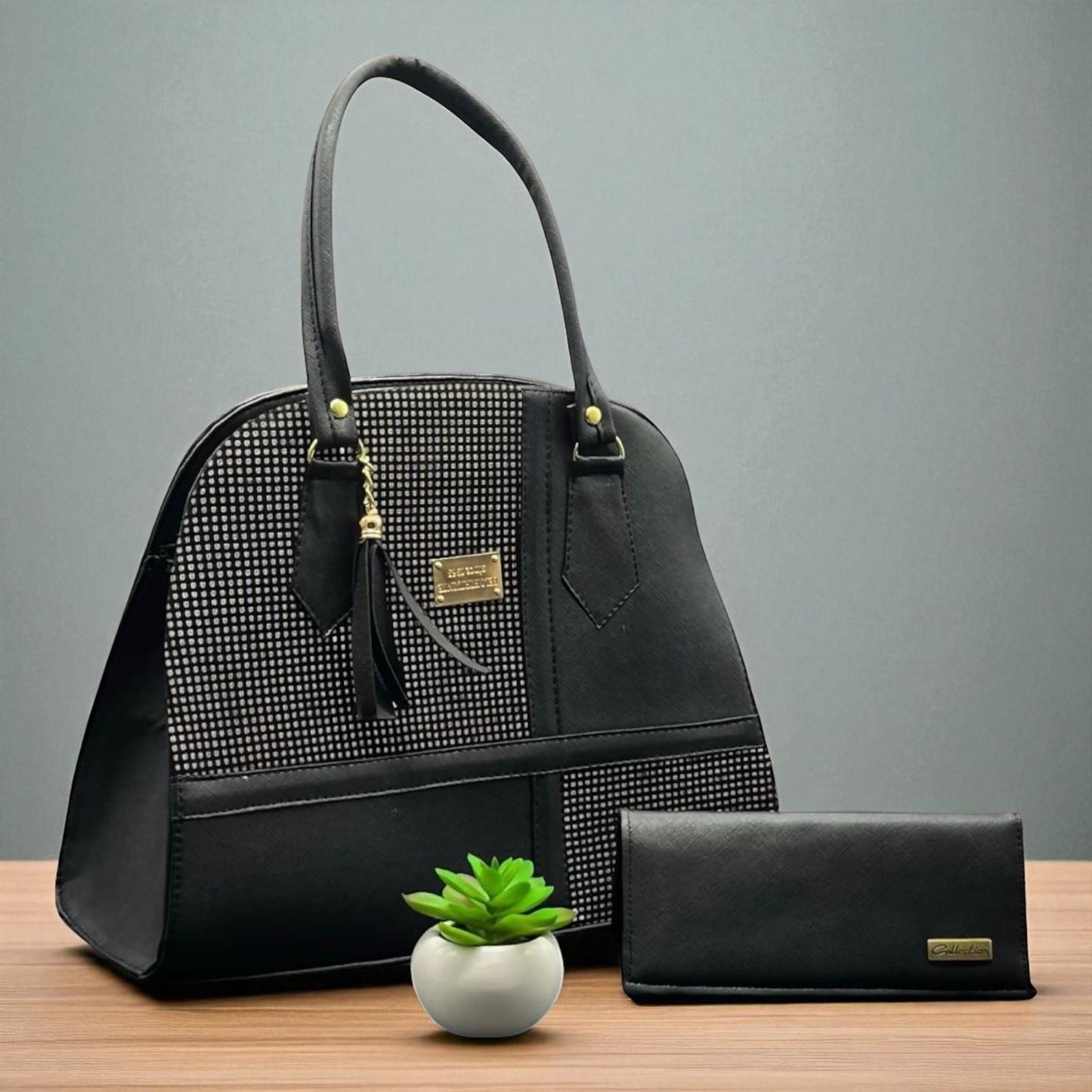 Bolsa de dama Valeria elegante moderna bicolor sintética alta calidad duradera exclusiva