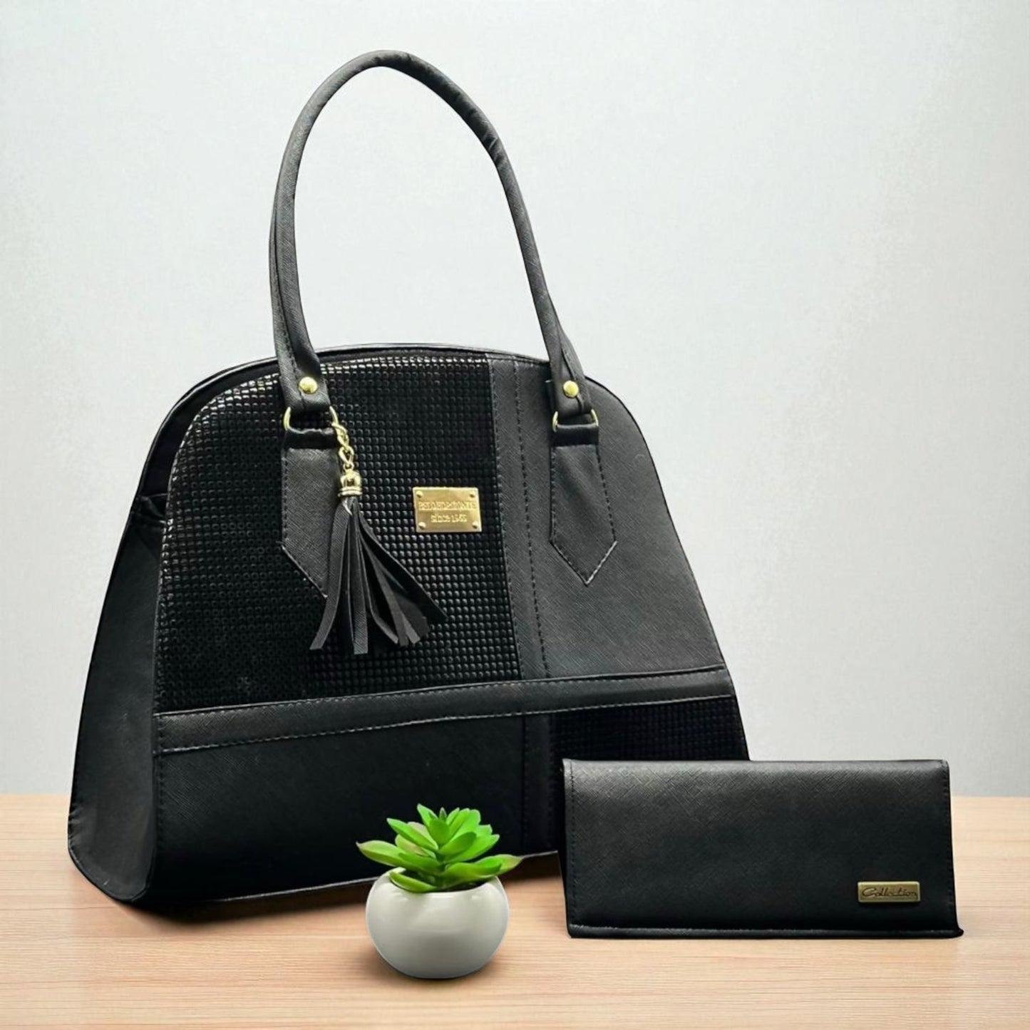 Bolsa de dama Valeria elegante moderna bicolor sintética alta calidad duradera exclusiva