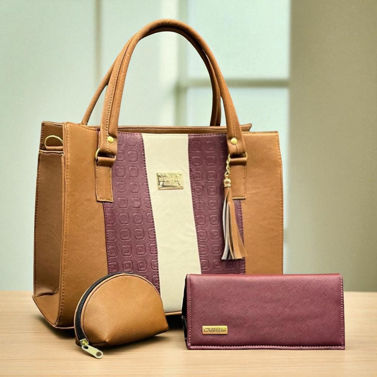 Bolsa de dama Natalia elegante moderna tricolor sintética alta calidad duradera exclusiva