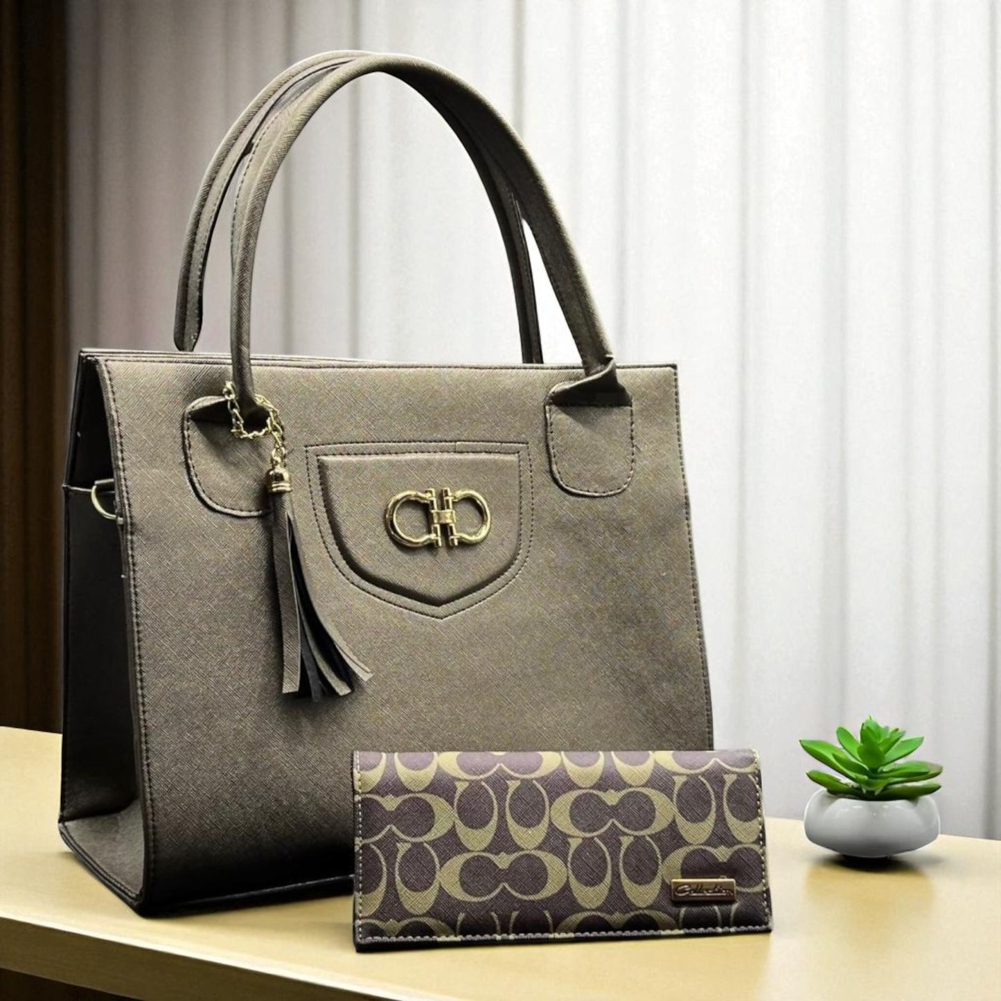 Bolsa de dama Marcela elegante moderna grande blanca sintética alta calidad duradera