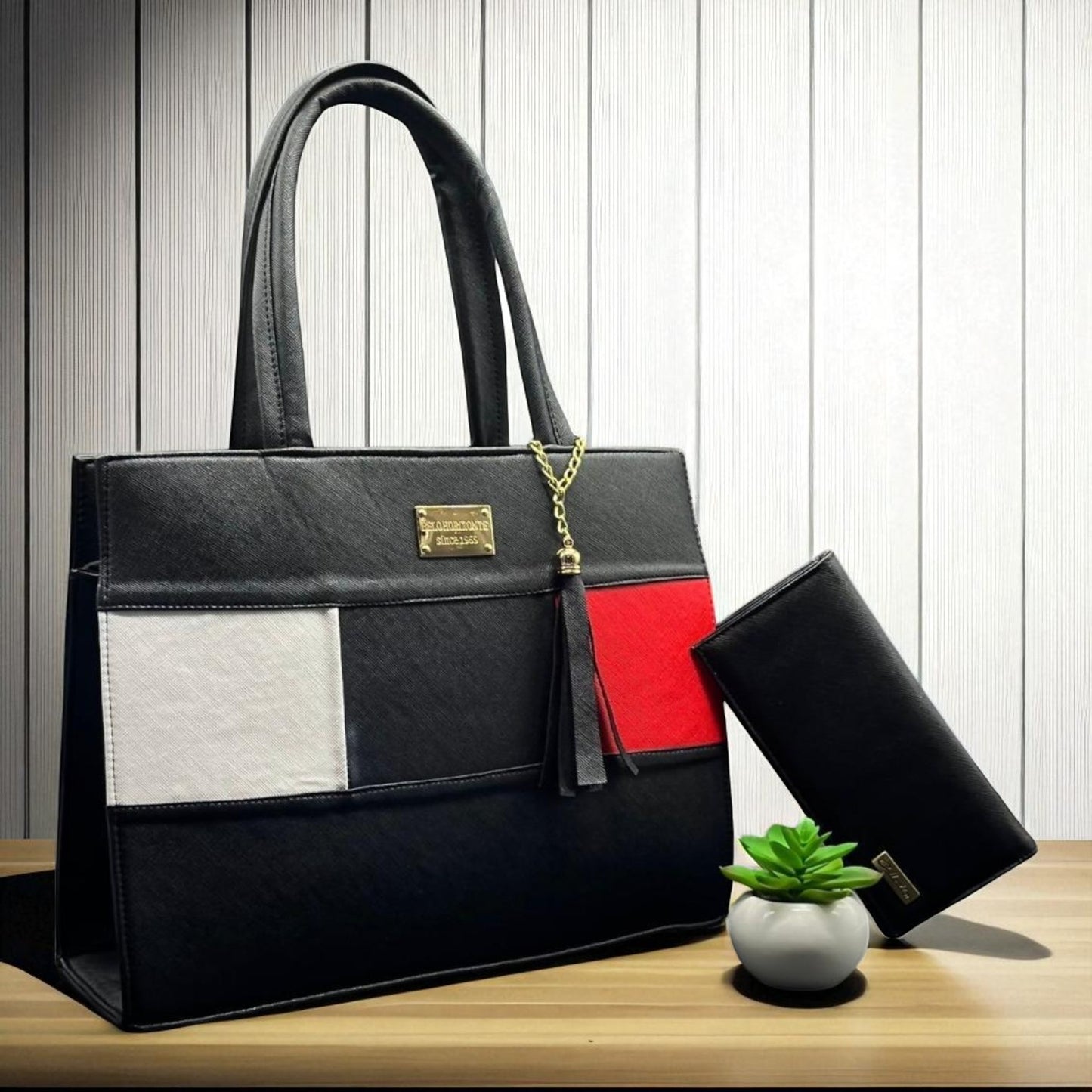 Bolsa de dama Karina elegante moderna grande roja sintética alta calidad duradera