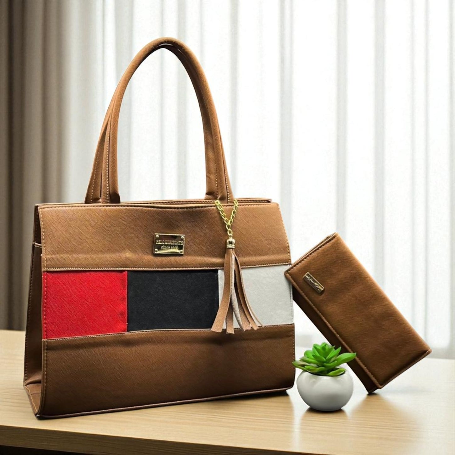 Bolsa de dama Karina elegante moderna grande roja sintética alta calidad duradera